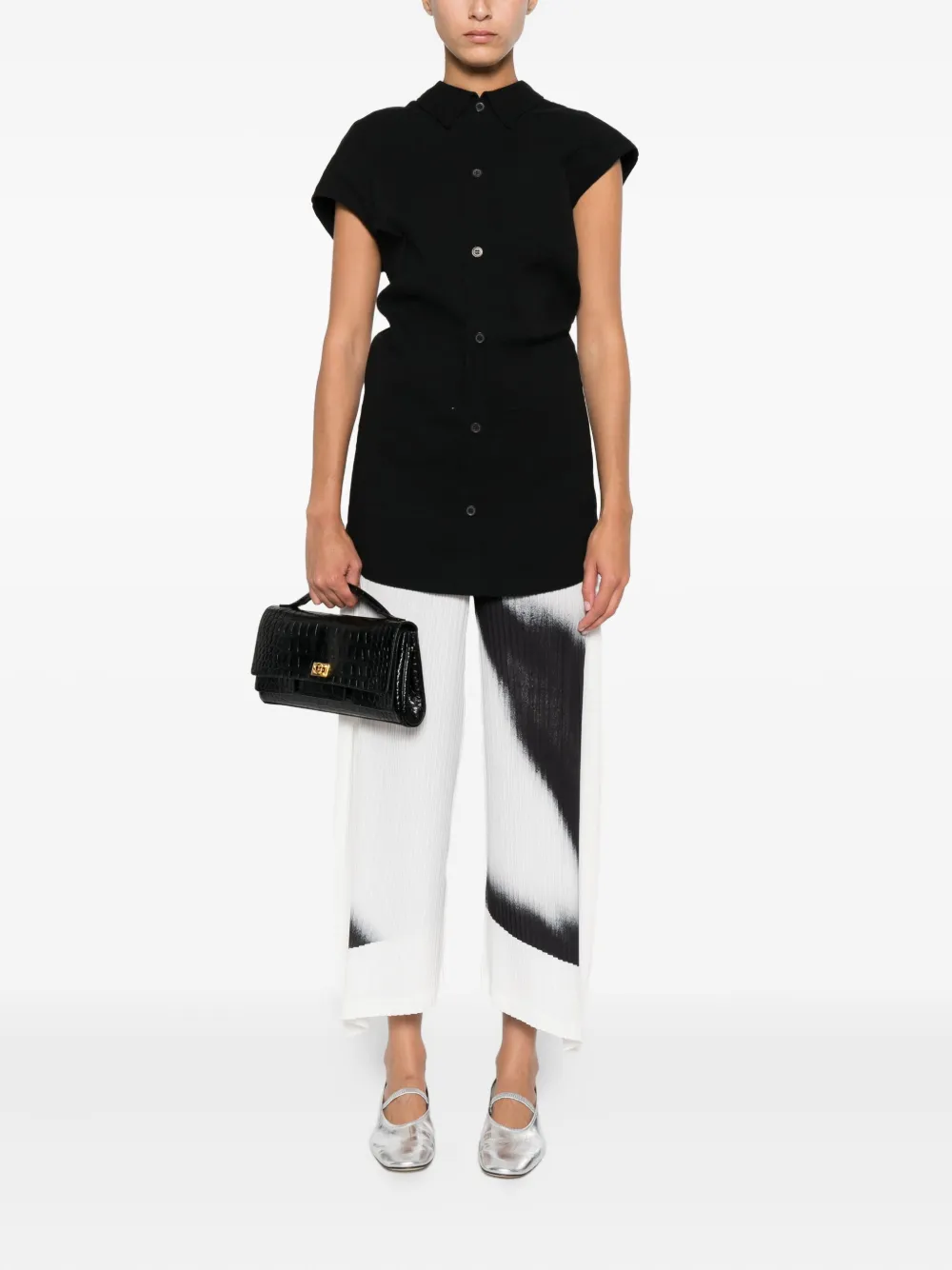 Issey Miyake Top met korte mouwen - Zwart