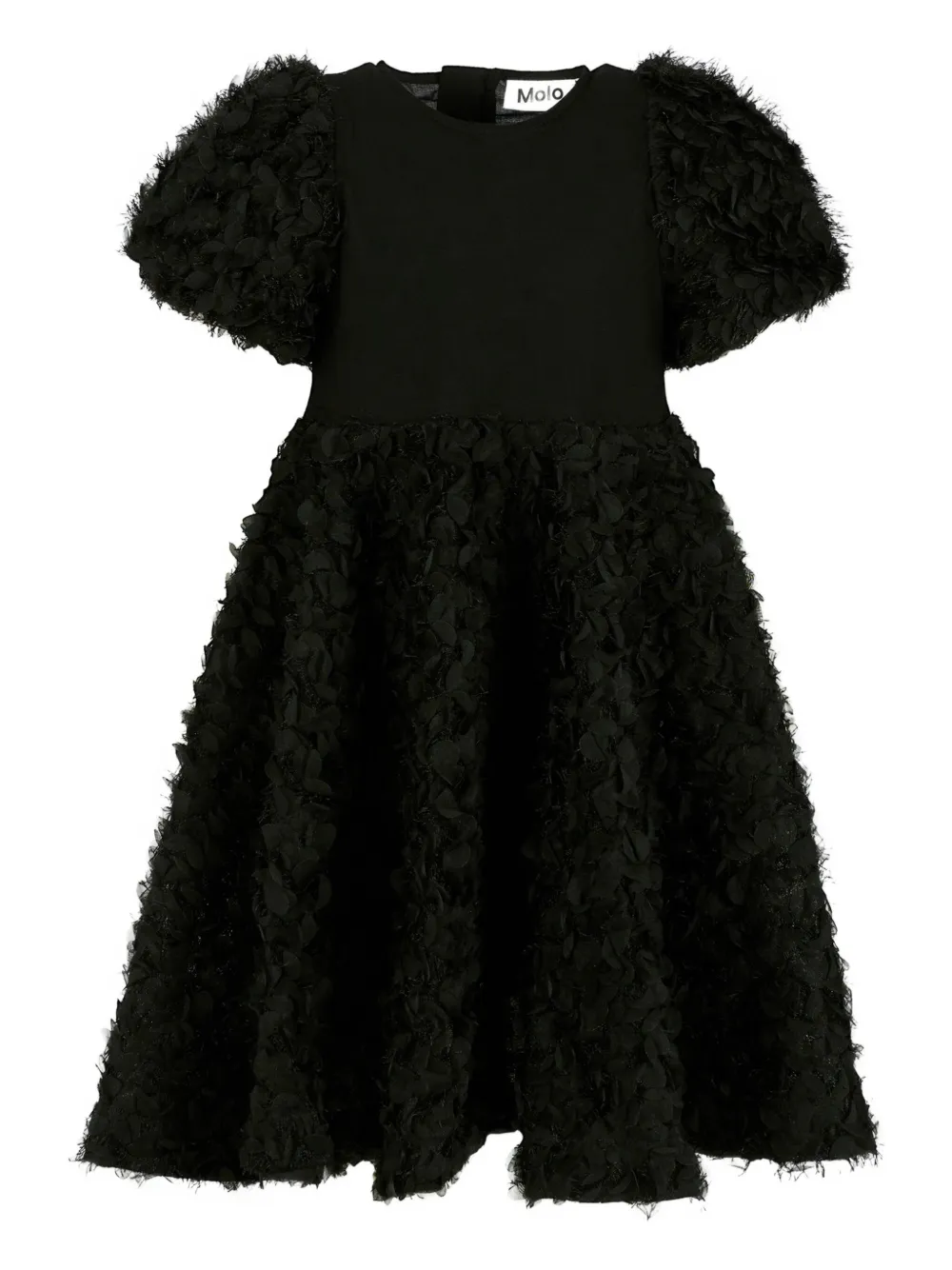 Molo puff-sleeve textured dress | Black | Image 1