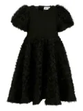 Molo puff-sleeve textured dress - Black