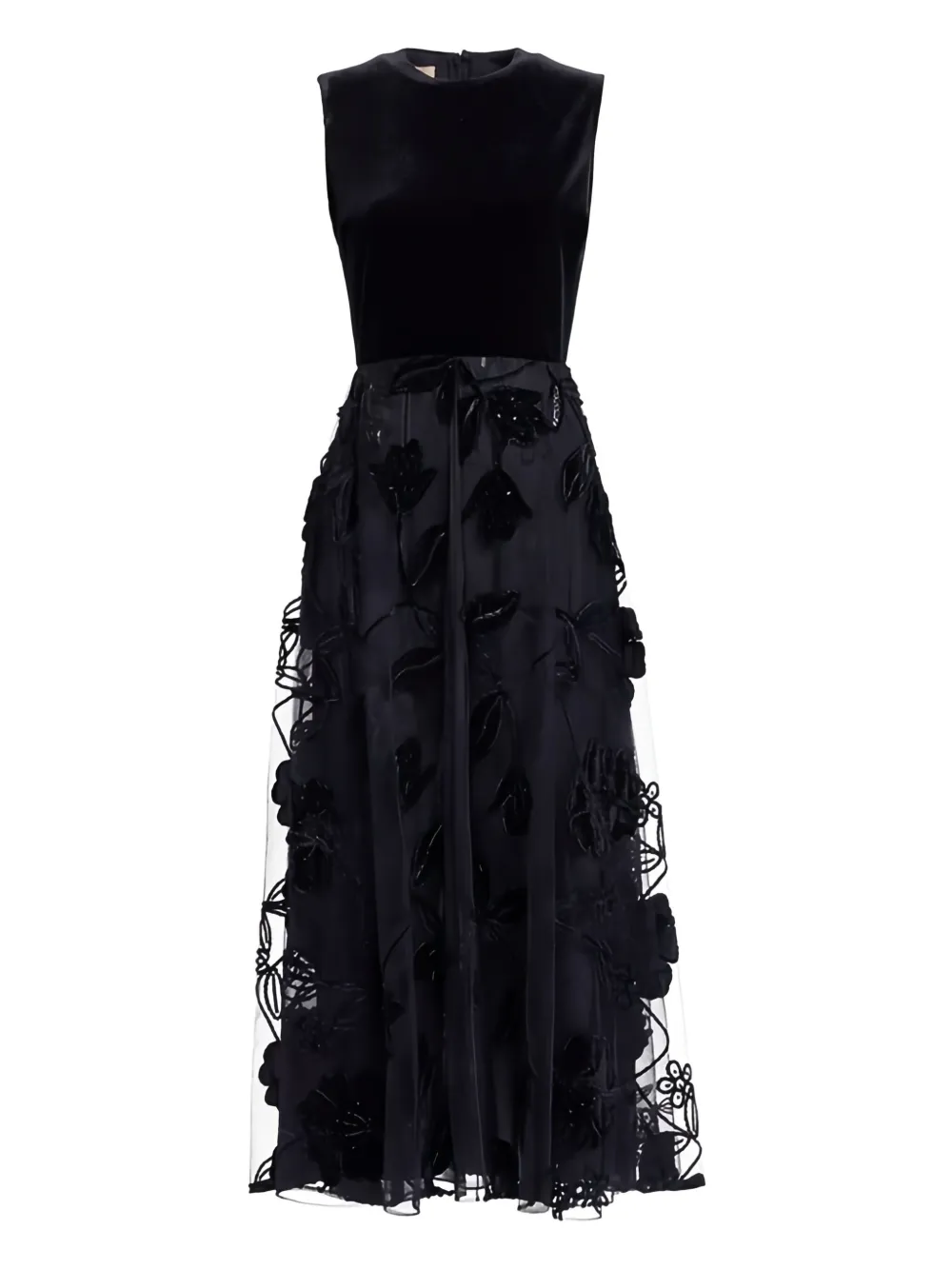Elie Saab floral sleeveless maxi dress - Nero