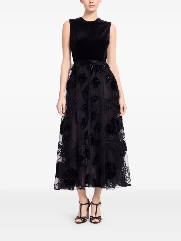 Elie Saab Floral Sleeveless Maxi Dress | Black | FARFETCH