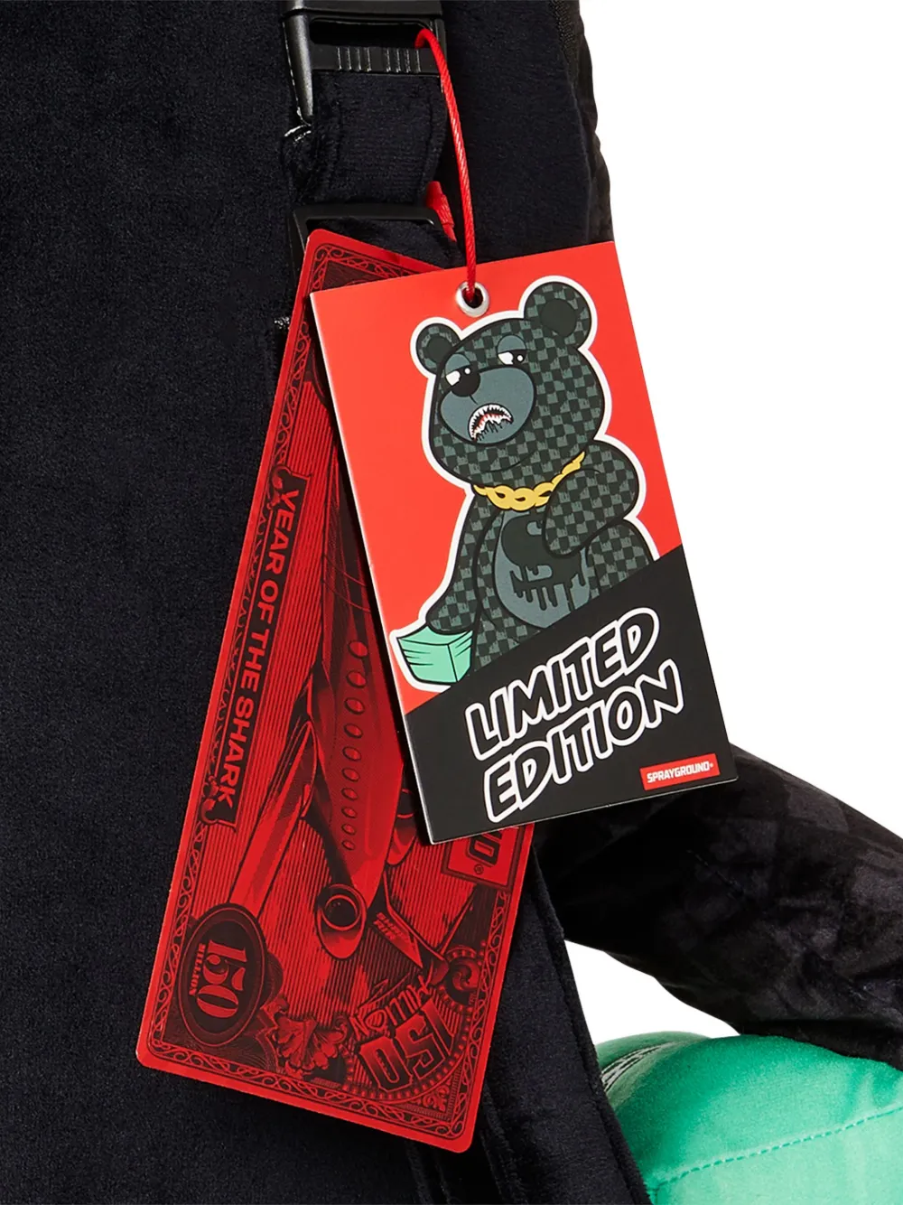 sprayground kid Unworked Shark Teddy Bear rugzak Zwart