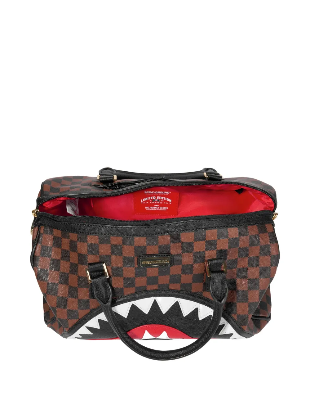 Sprayground Kid Sharks In Paris Duffel Bag In Brown