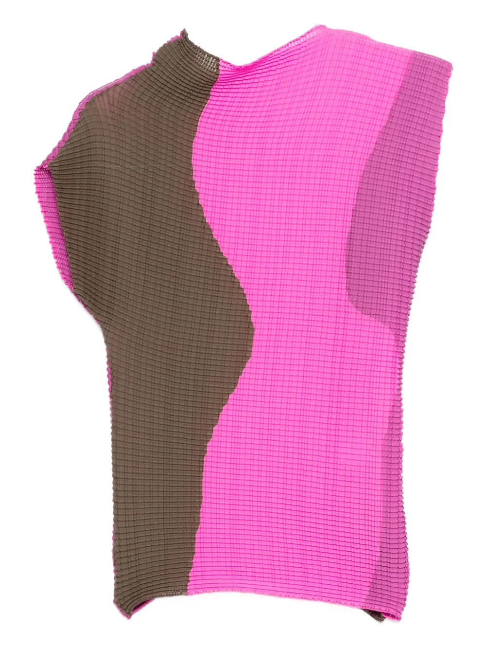 Issey Miyake Pleated Panel Top In Multi