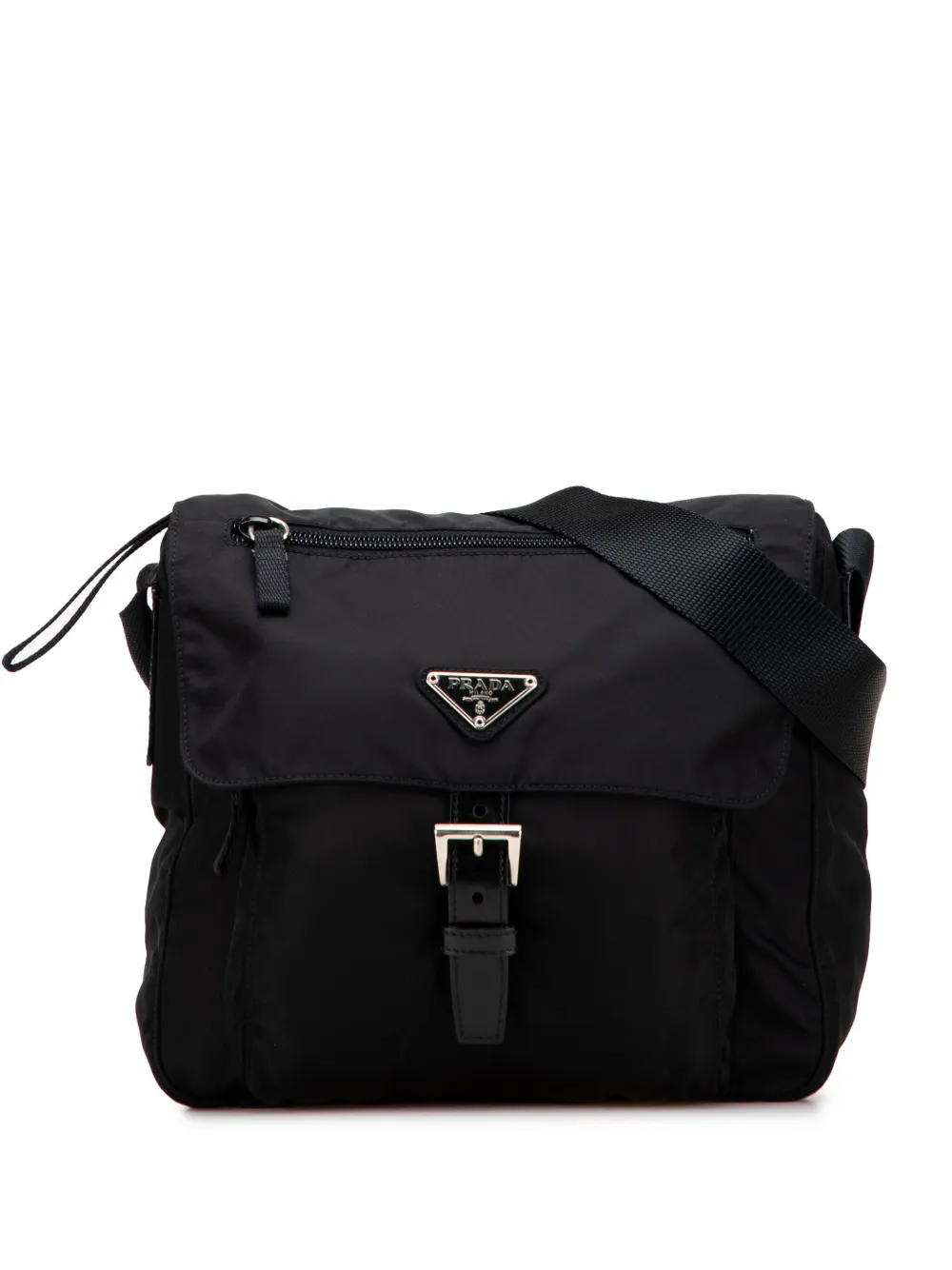 Prada Pre-Owned 2000-2013 Tessuto Zip Buckle Messenger Bag crossbody Prada Pre-Owned 2000-2013 Tessuto Zip Buckle Messenger Bag crossbody