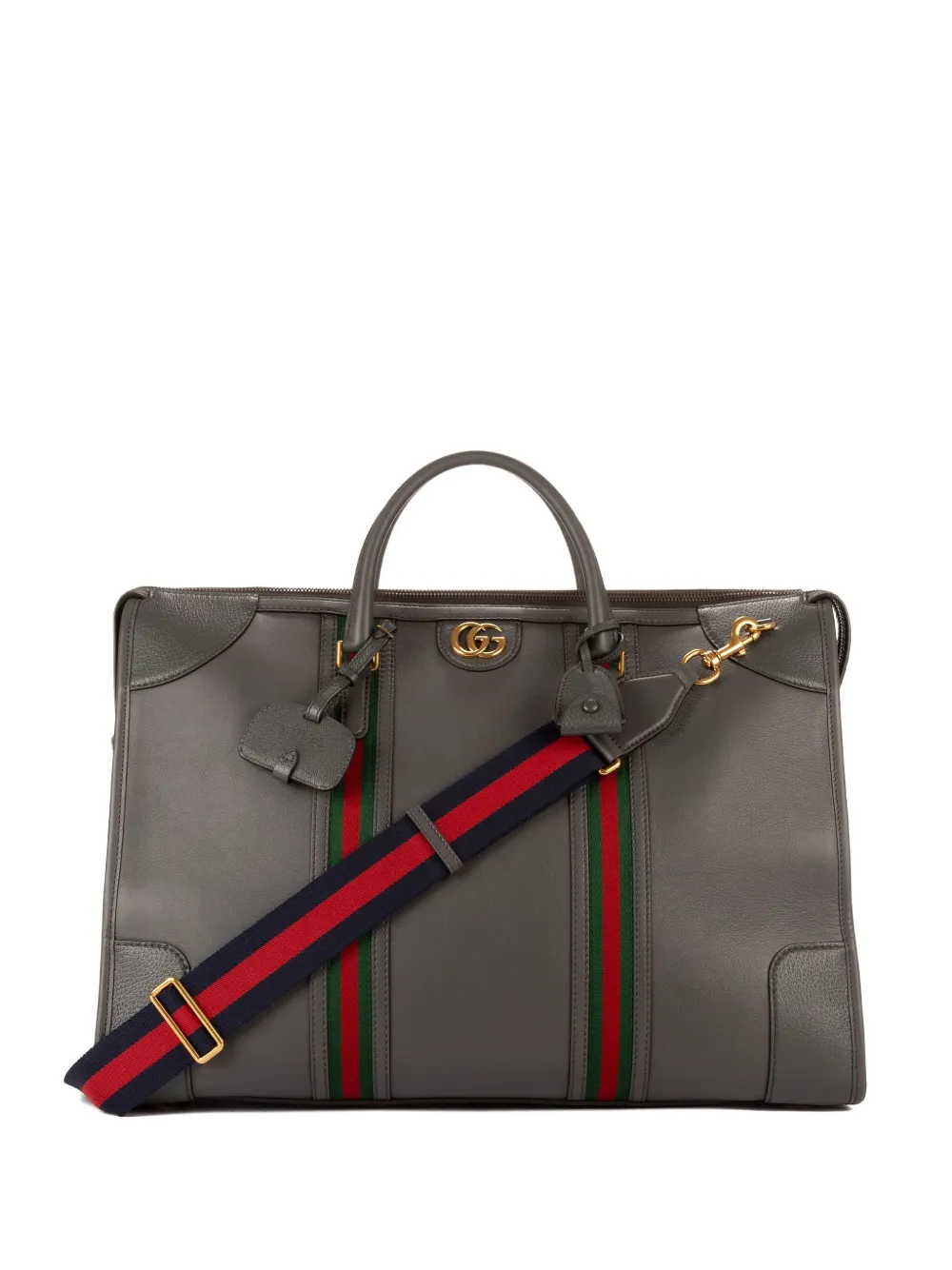 Gucci Pre-Owned Borsa in pelle a righe - Grigio