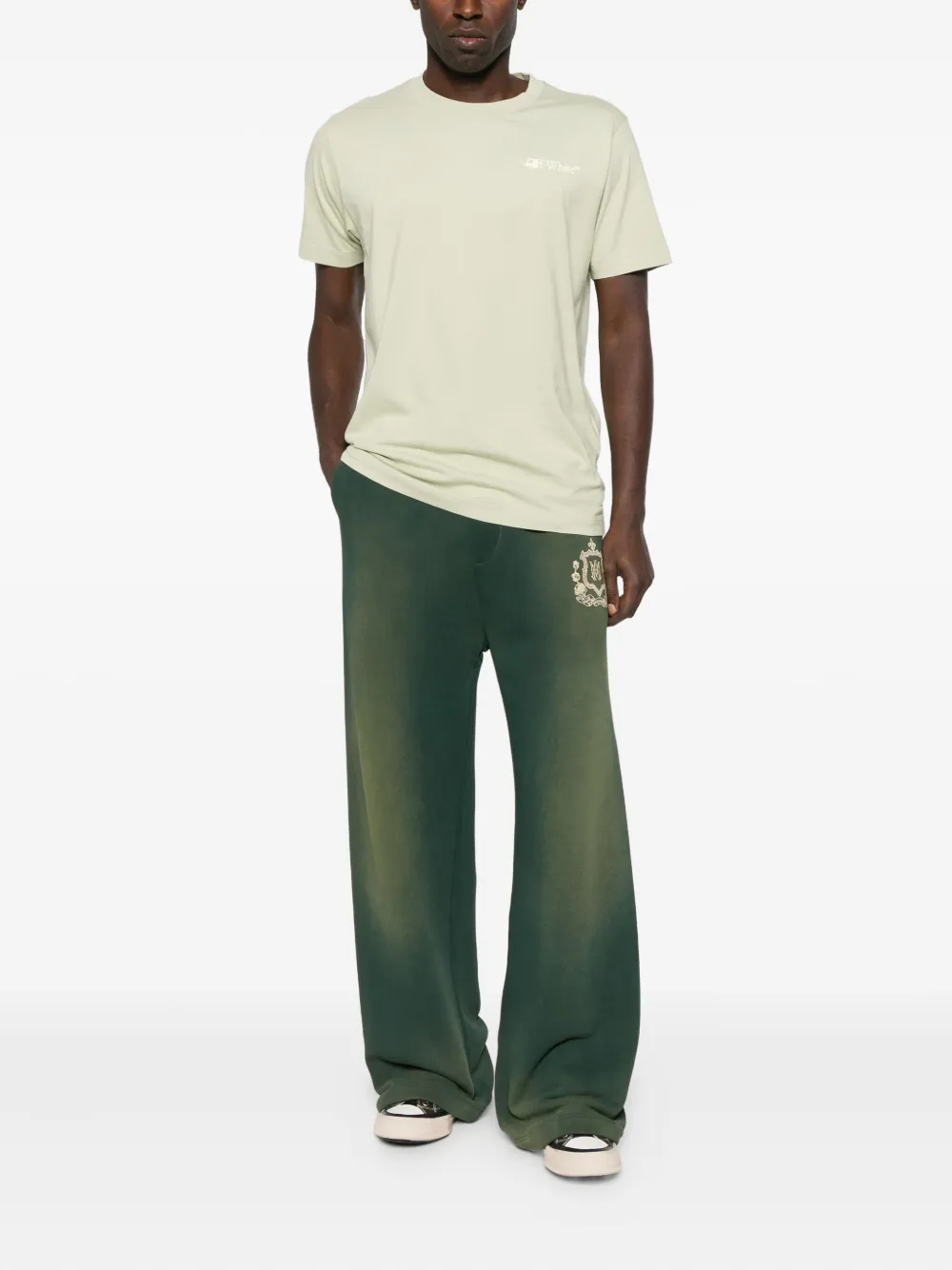 Off-White T-shirt met patroon - Beige
