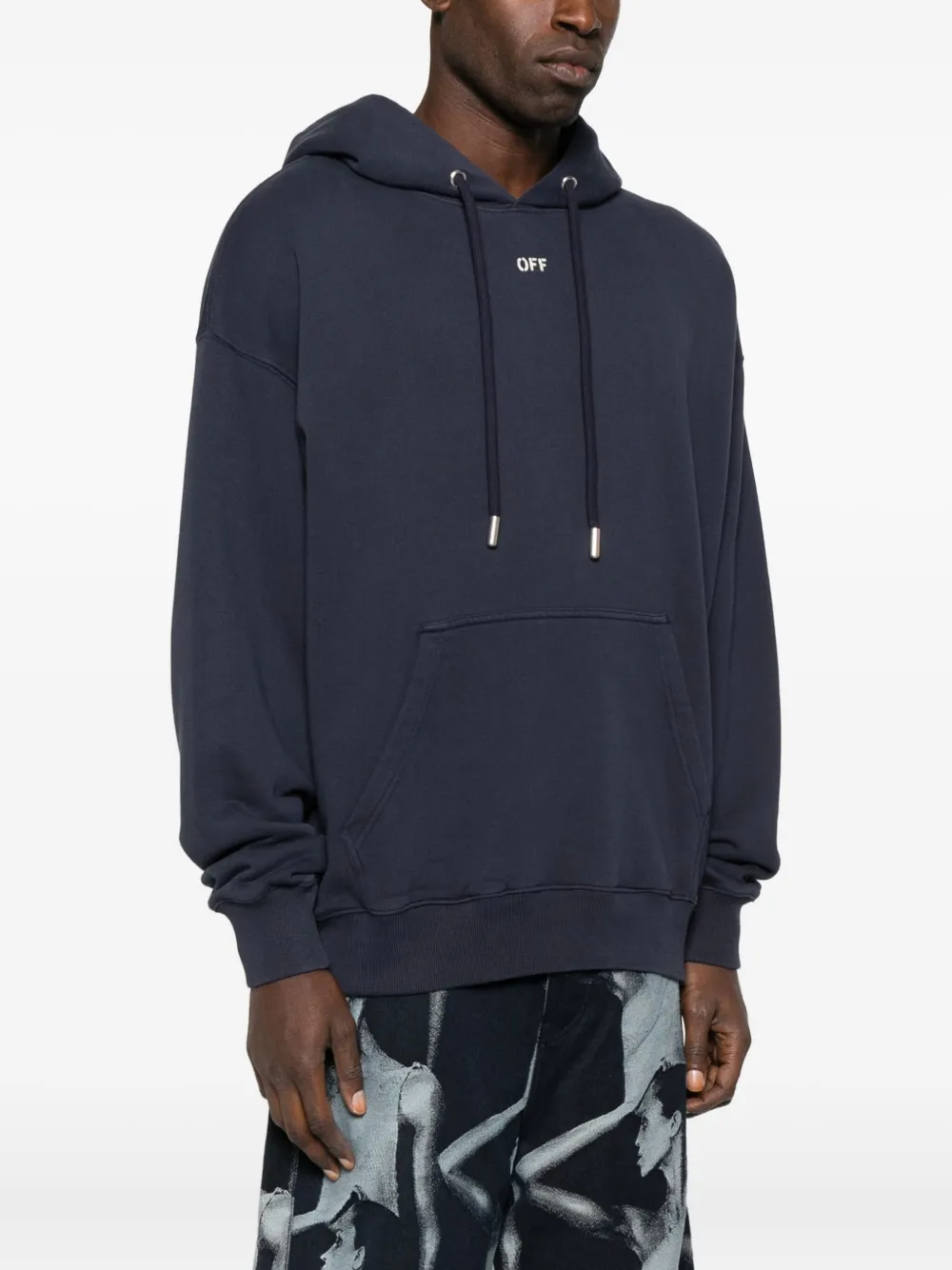Off-White Hoodie met logoprint Blauw