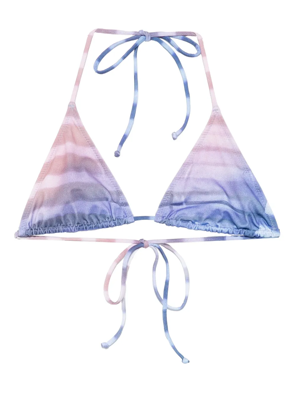 Jean Paul Gaultier Tie-dye Triangle Bikini Top In Blue
