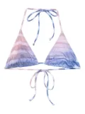 Jean Paul Gaultier tie-dye triangle bikini top - Blue