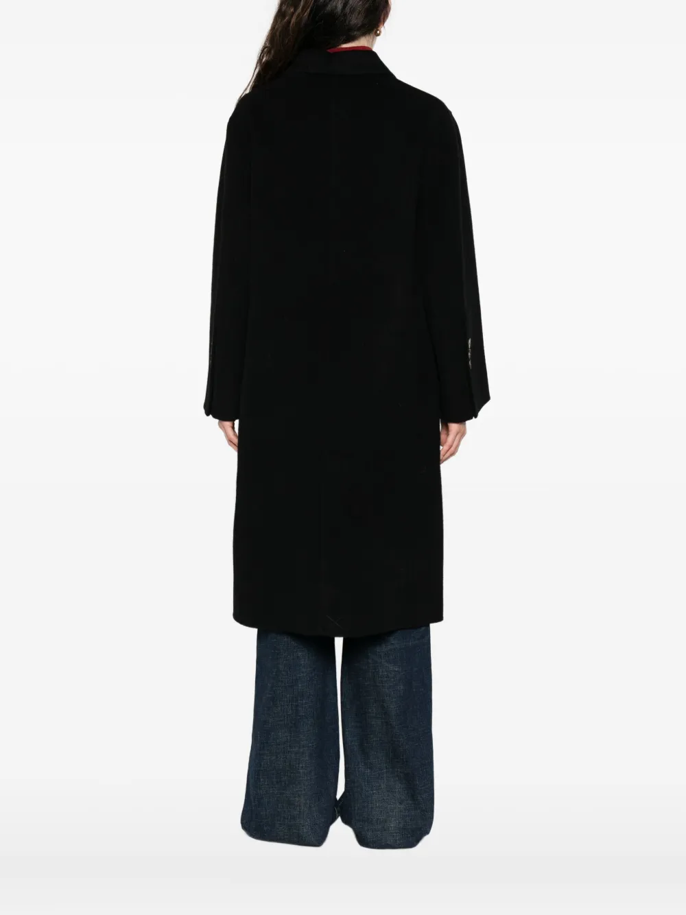By Malene Birger Round-collar Single-breasted Coat In Black