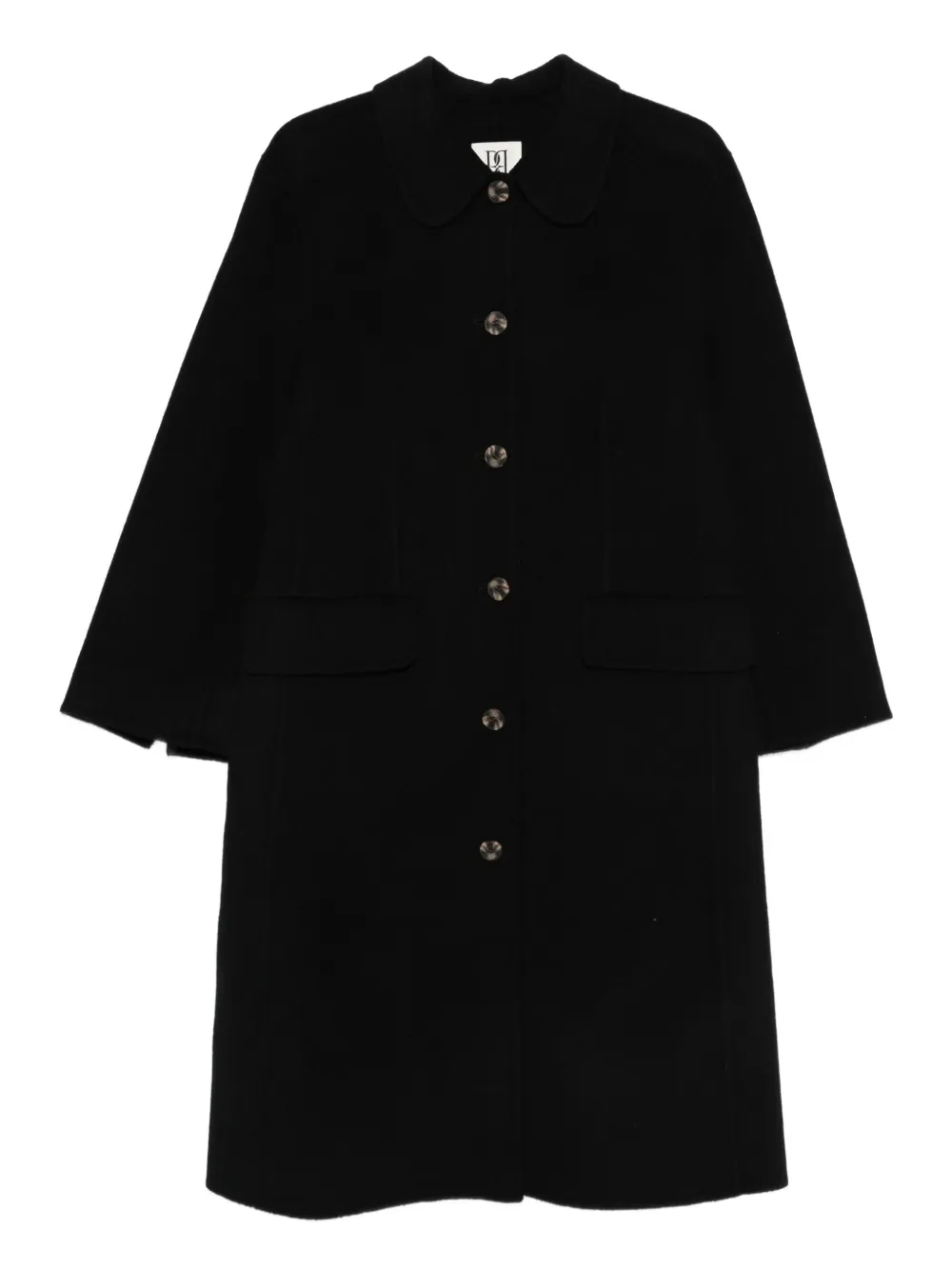 By Malene Birger round-collar single-breasted coat | Black | Image 1