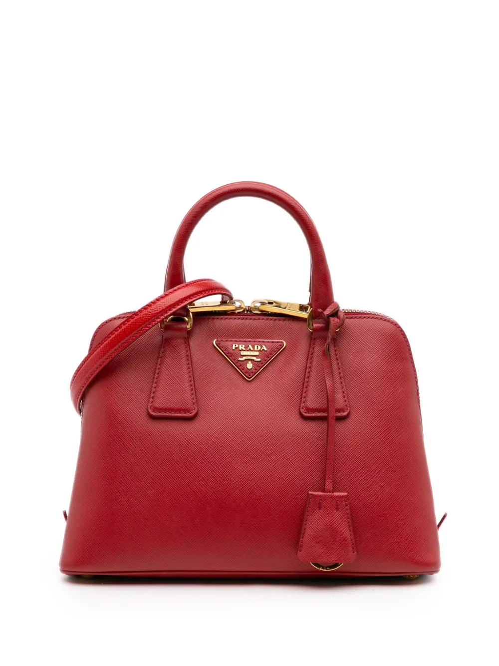 Prada Pre-Owned 2000-2025 Small Saffiano Lux Promenade satchel - レッド Prada Pre-Owned 2000-2025 Small Saffiano Lux Promenade satchel - レッド