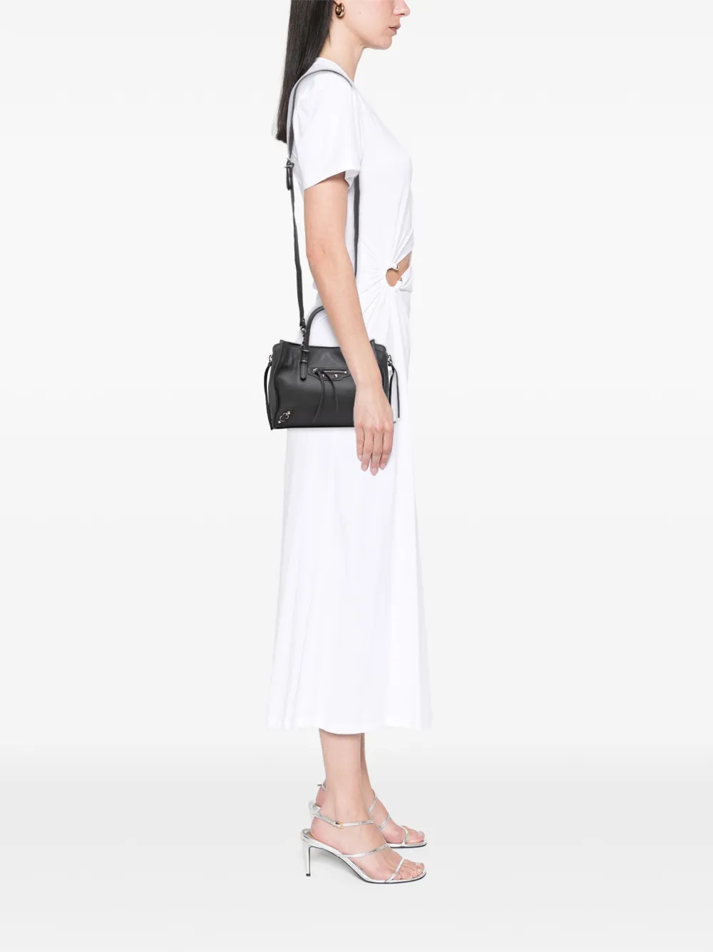 Pre-owned Balenciaga 2017 Mini Leather Papier A4 Zip Around Satchel In Black