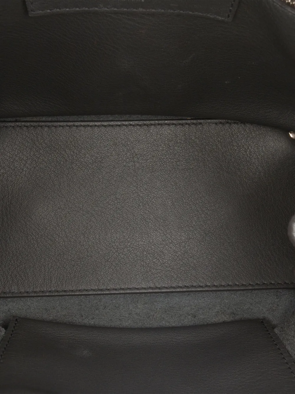 Pre-owned Balenciaga 2017 Mini Leather Papier A4 Zip Around Satchel In Black
