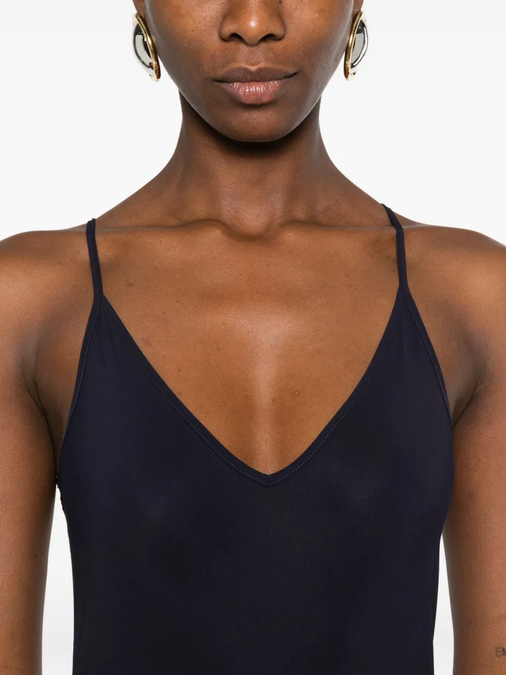 Jil Sander V-neck Spaghetti-strap Top In Black