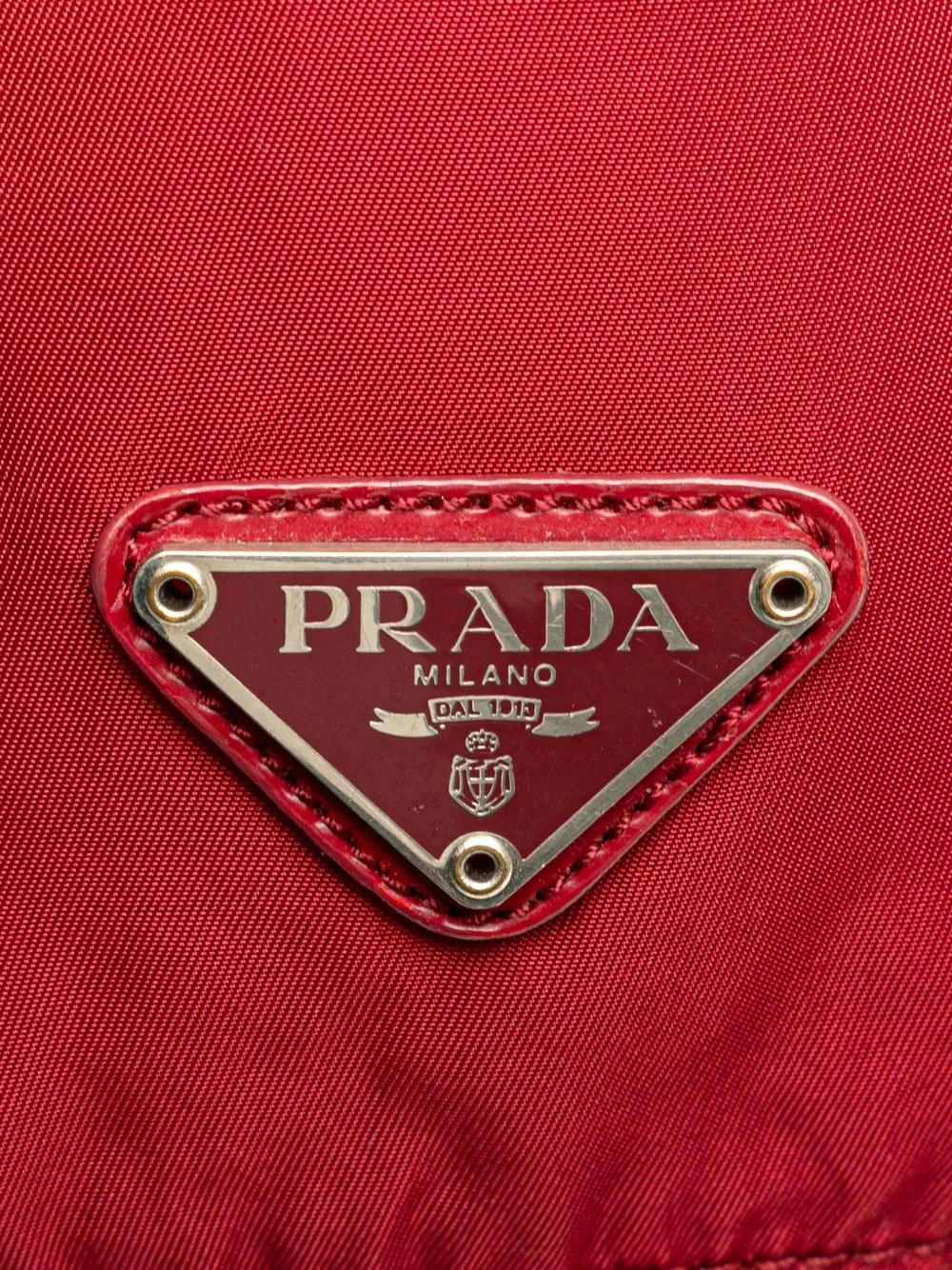 Pre-owned Prada 2000-2013 Tessuto Drawstring Pouch In Red