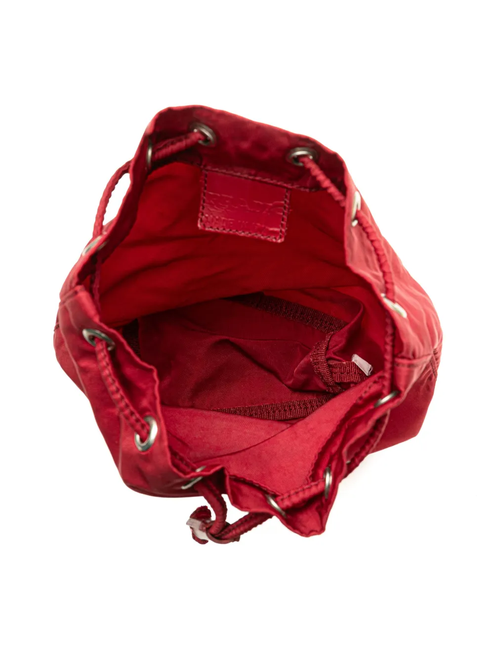 Pre-owned Prada 2000-2013 Tessuto Drawstring Pouch In Red
