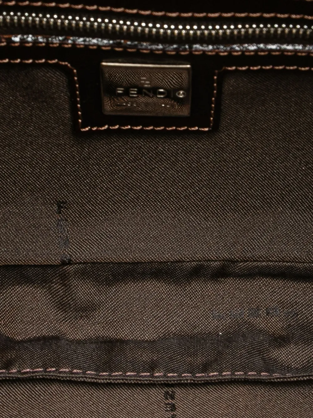 Pre-owned Fendi 2000-2010 Zucca Canvas Baguette Shoulder Bag In Brown