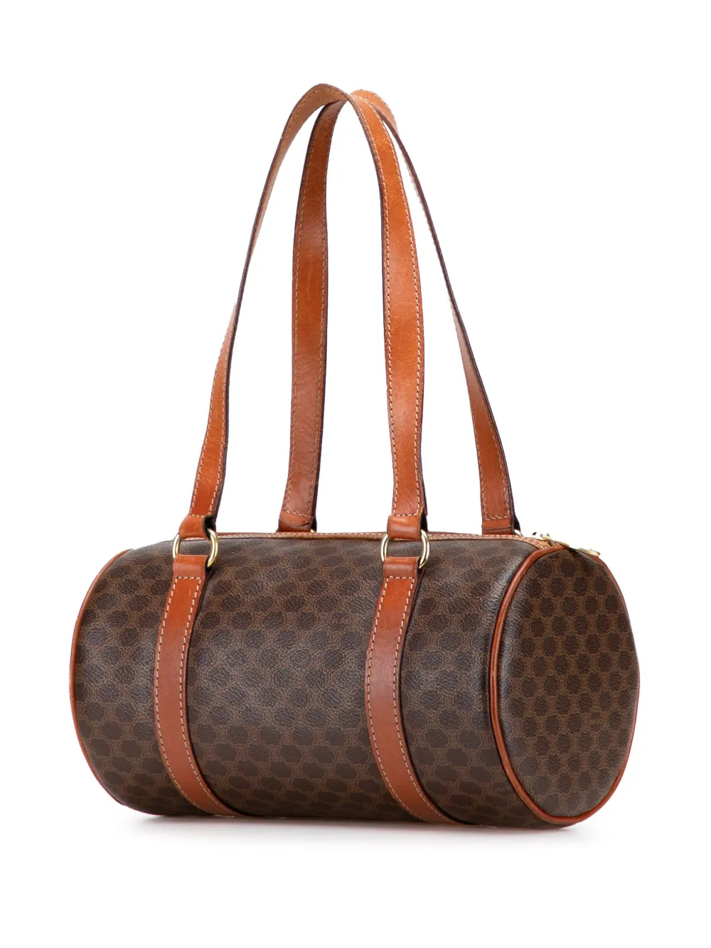 Pre-owned Celine 1994 Macadam Coated Canvas Shoulder Bag In Brown