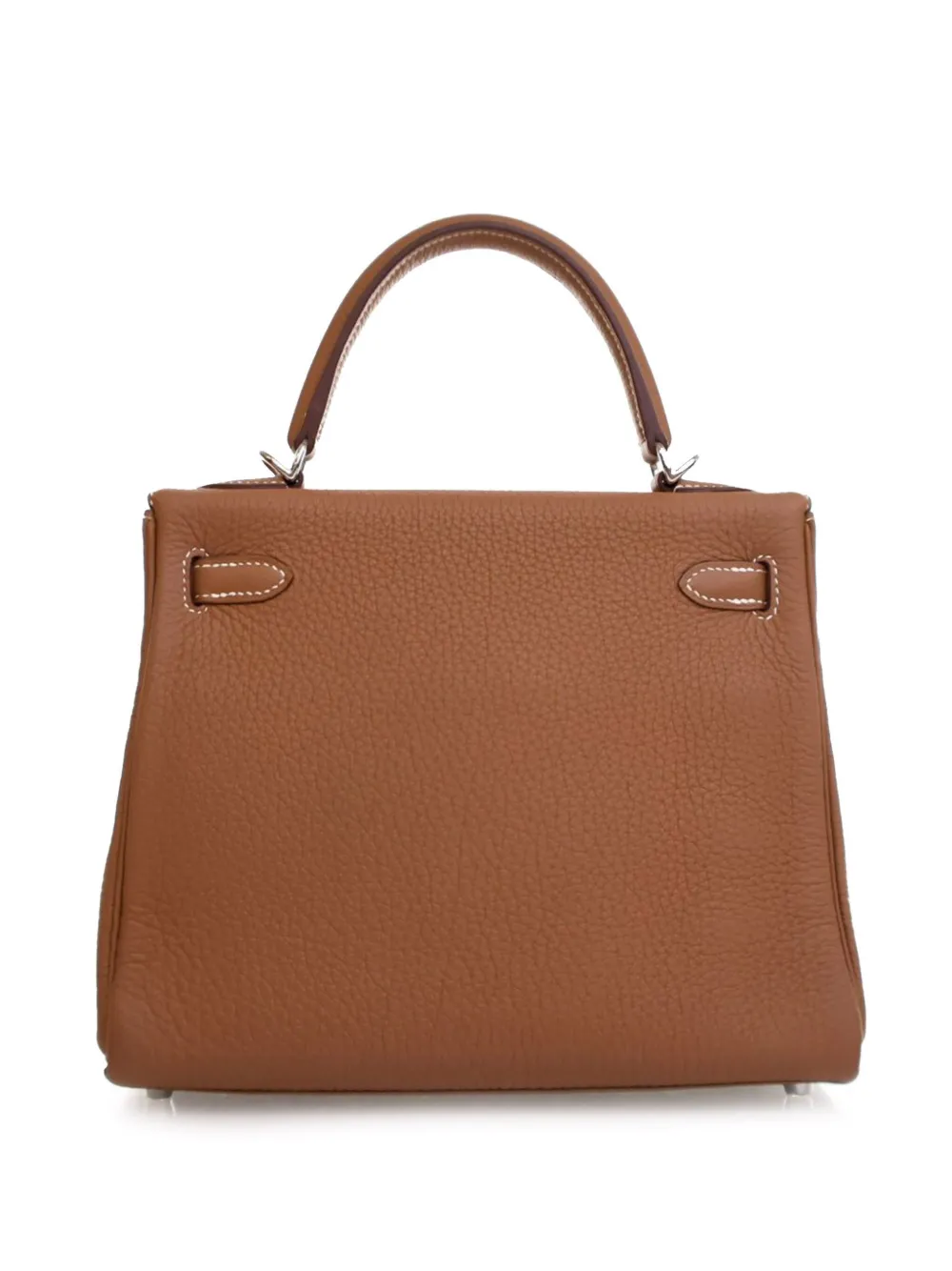 Pre-owned Hermes 2019 Togo Kelly Ii Retourne 25 Satchel In Brown