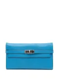 Hermès Pre-Owned 2017 Chevre Mysore Kelly Longue Wallet long wallets - Blue