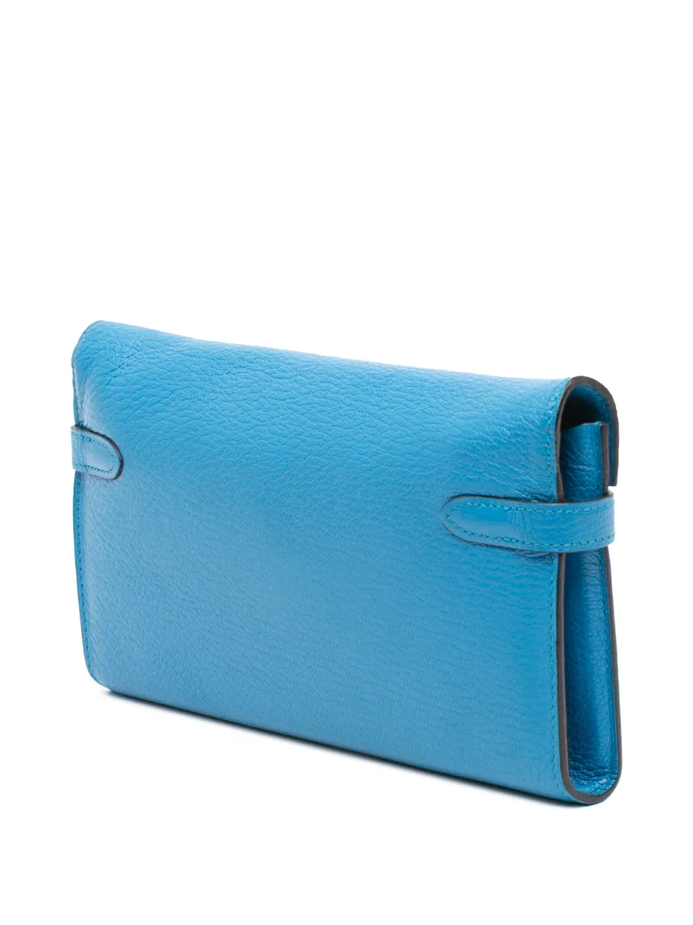 Pre-owned Hermes 2017 Chevre Mysore Kelly Longue Wallet Long Wallets In Blue
