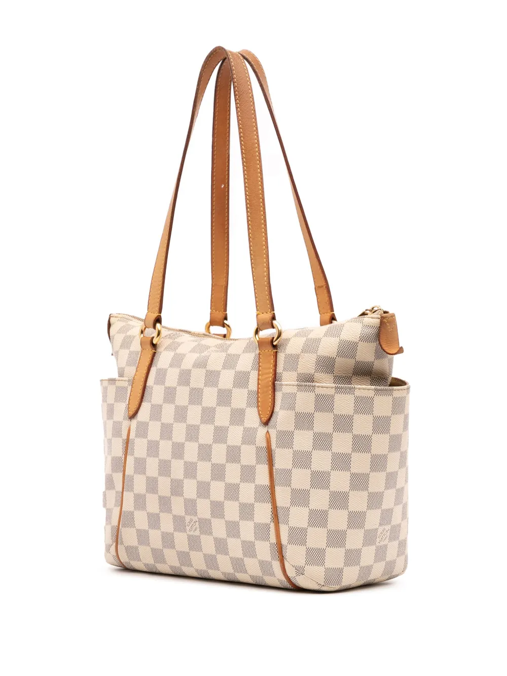 Pre-owned Louis Vuitton 2009 Damier Azur Totally Pm Tote Bag In White