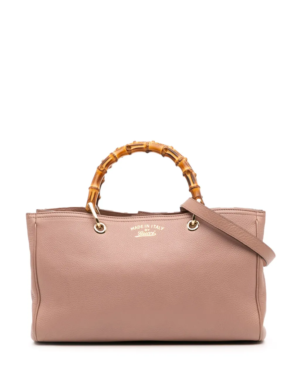 Gucci Pre-Owned 2016-2025 Medium Calfskin Bamboo Shopper satchel - ピンク Gucci Pre-Owned 2016-2025 Medium Calfskin Bamboo Shopper satchel - ピンク