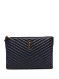 Saint Laurent Pre-Owned 2018 Leather Chevron Monogram Document Holder clutch bag - Blue