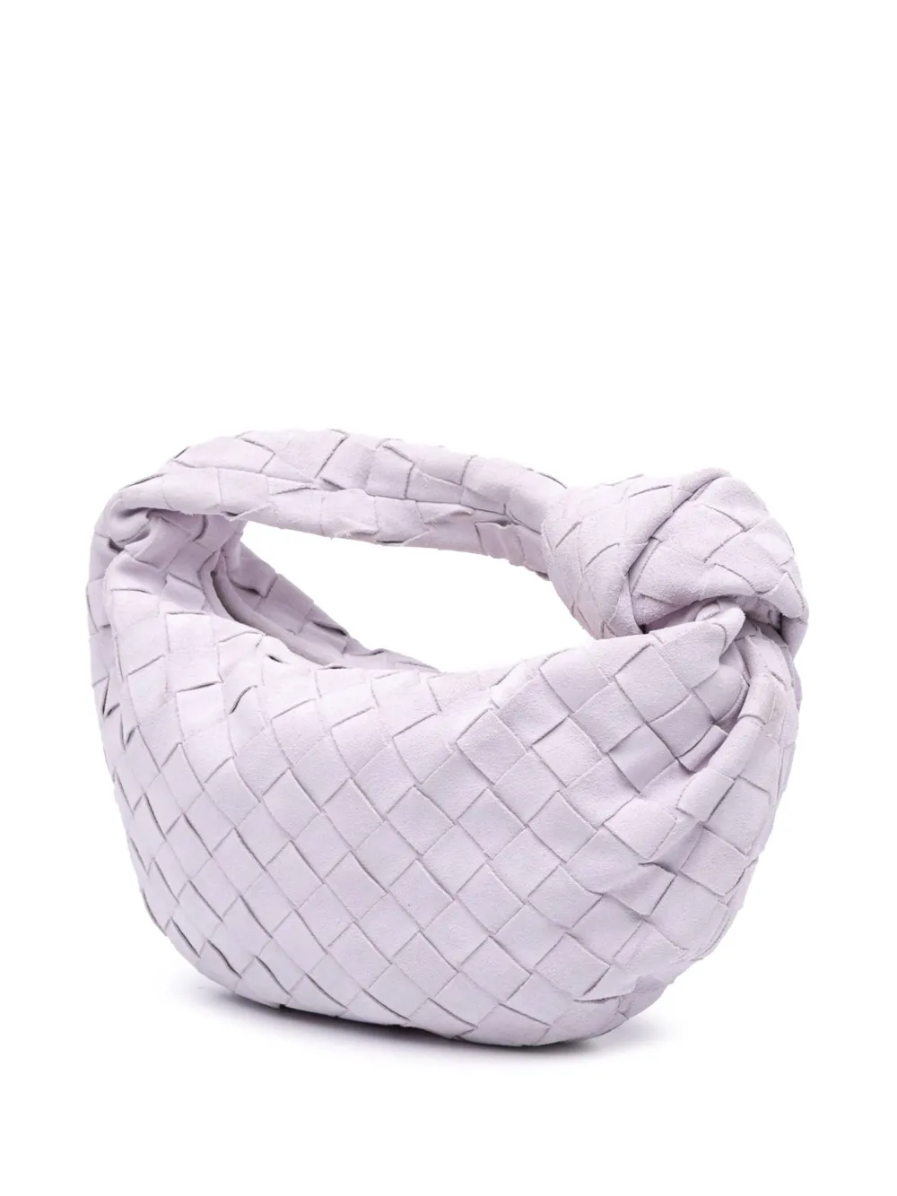 Pre-owned Bottega Veneta 2012-2025 Mini Suede Intrecciato Jodie Hobo Bag In Purple