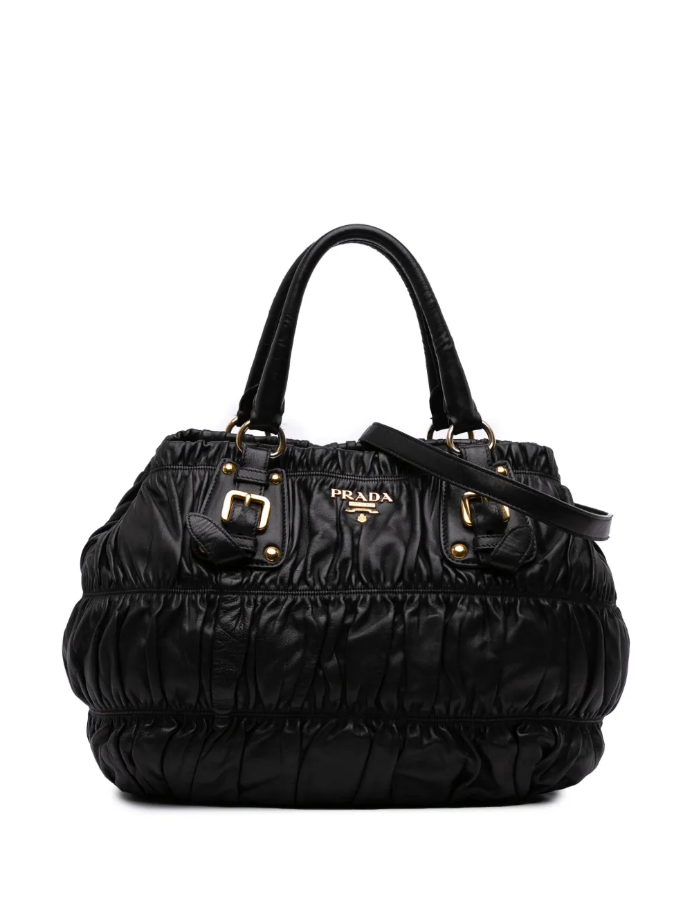 Prada Pre-Owned 2013-2025 Nappa Gaufre satchel - ブラック Prada Pre-Owned 2013-2025 Nappa Gaufre satchel - ブラック