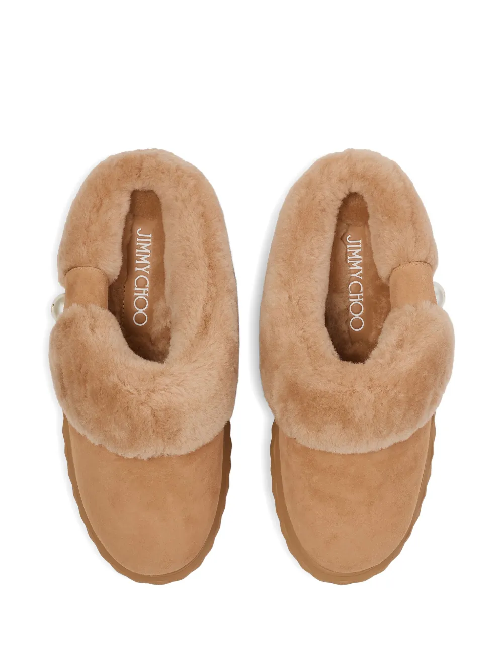 Jimmy Choo Diamond Maxi Slippers In Brown
