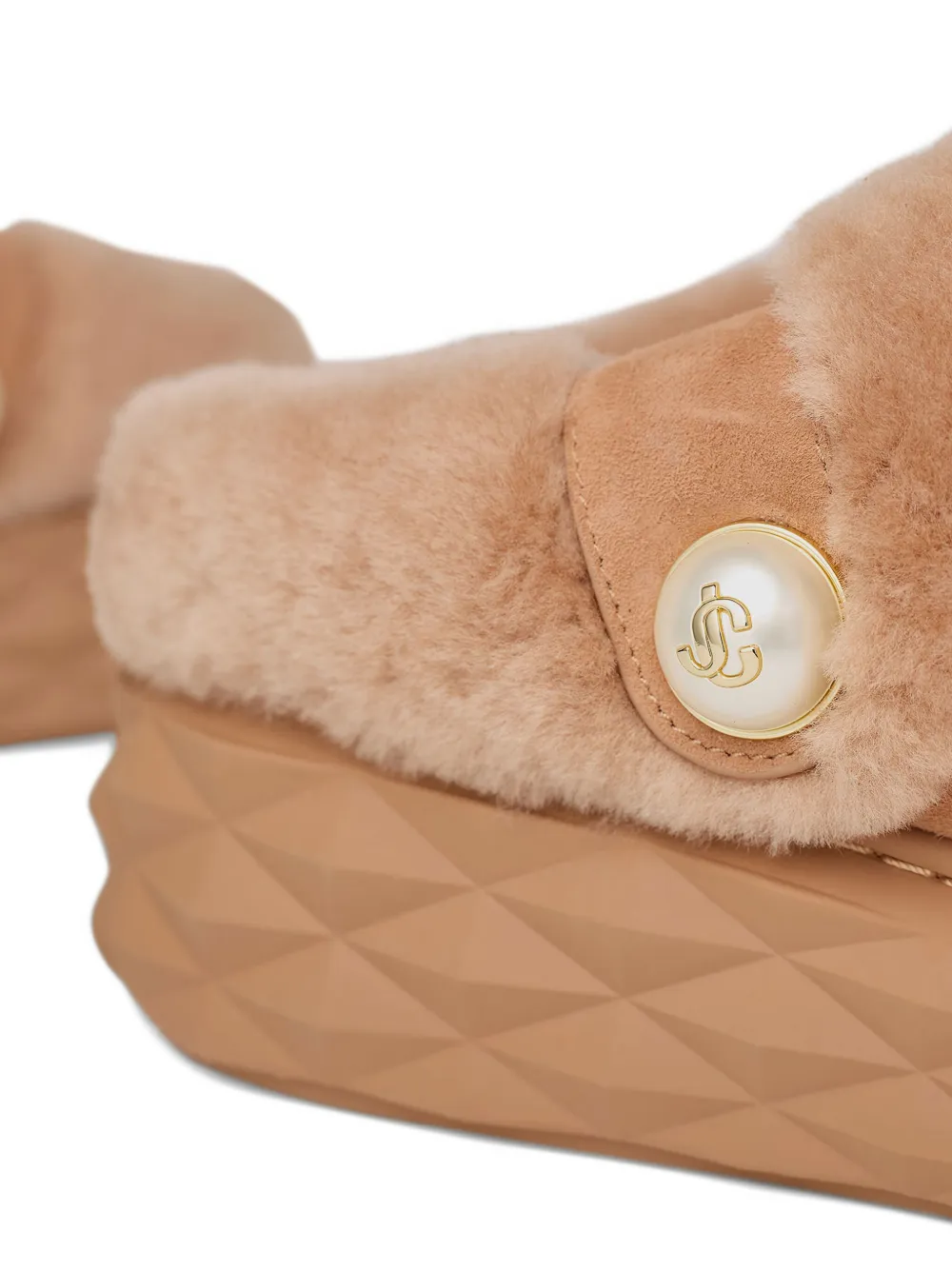 Jimmy Choo Diamond Maxi Slippers In Brown