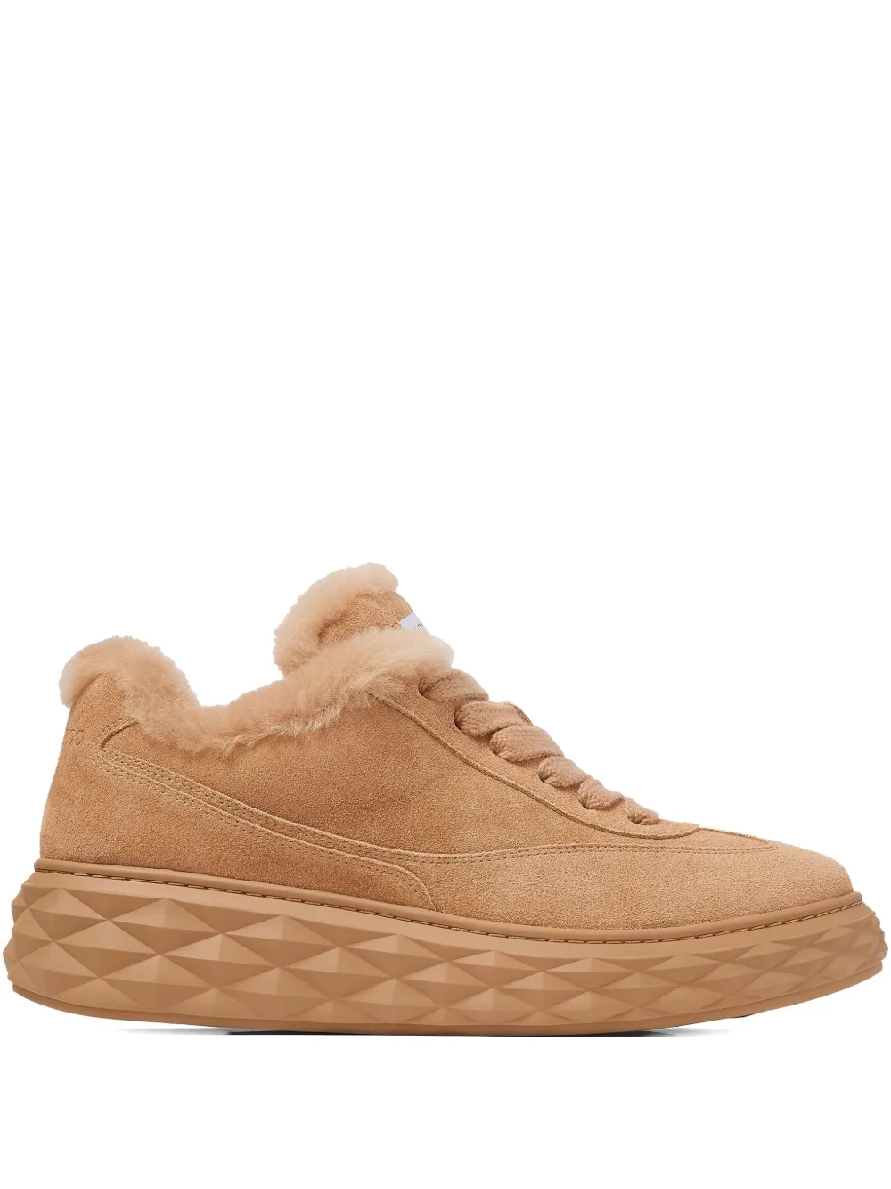 Jimmy Choo fur-trim Diamond Maxi sneakers V TOFFEE TOFFEE