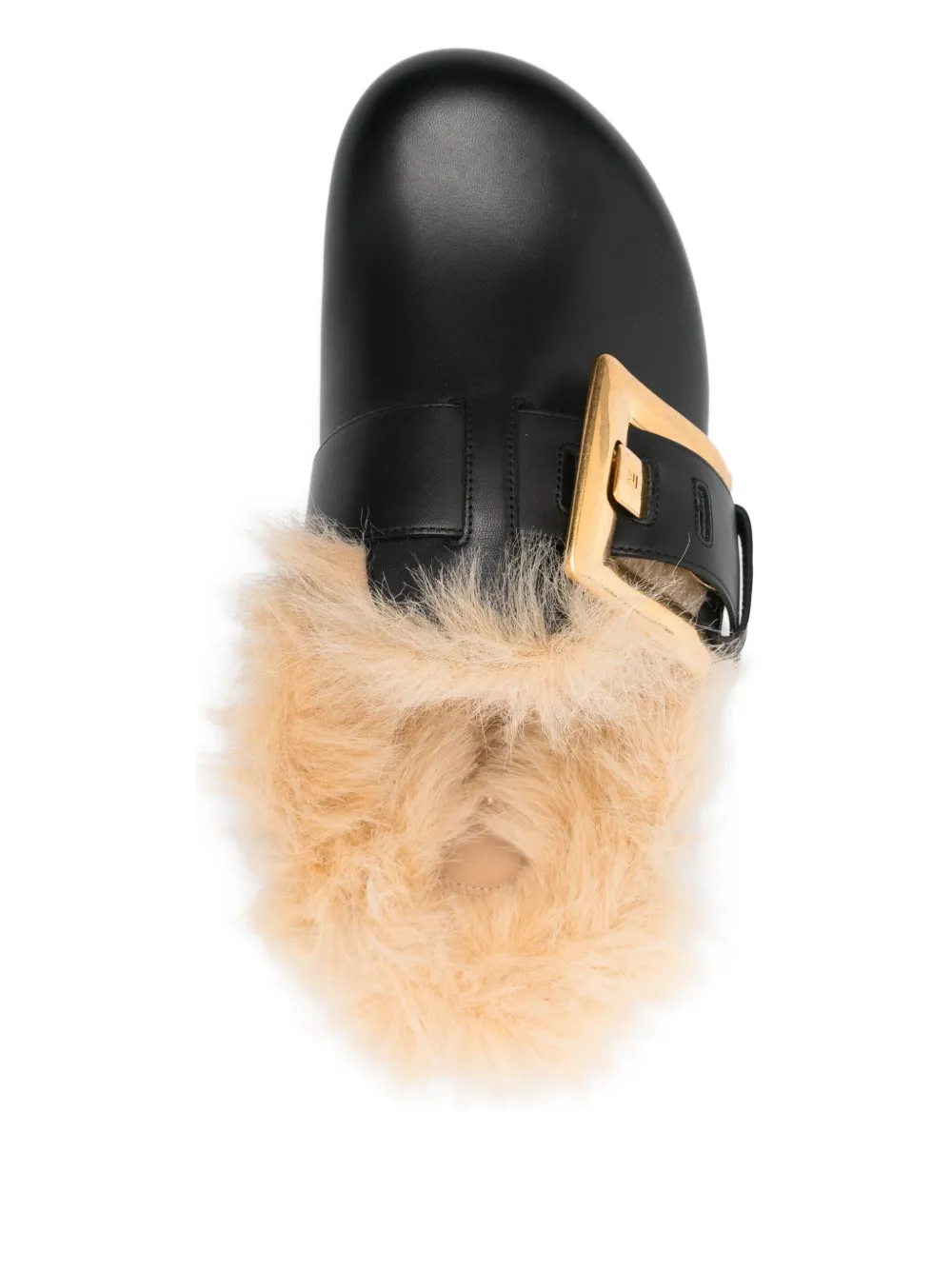 Balmain buckle-detail leather mules Zwart