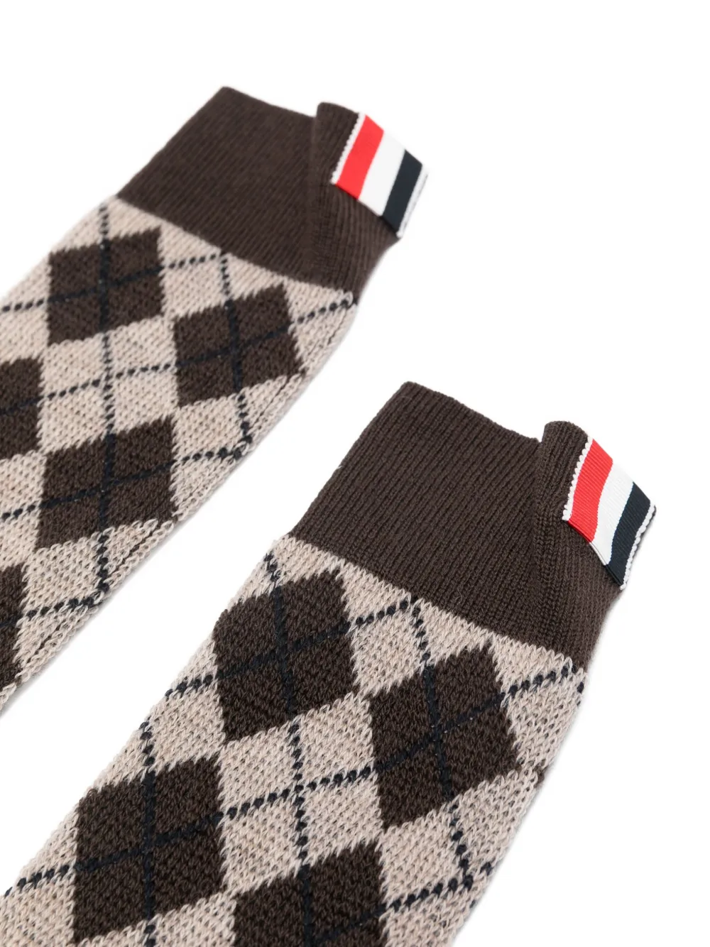 Thom Browne Argyle Diamond Pattern Socks In Green