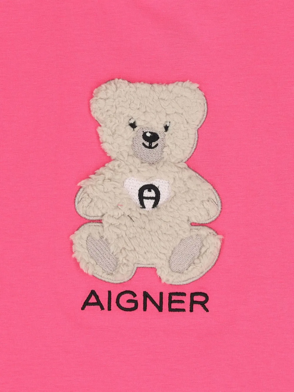 Aigner Kids T-shirt met teddybeer-applicatie en logo Roze