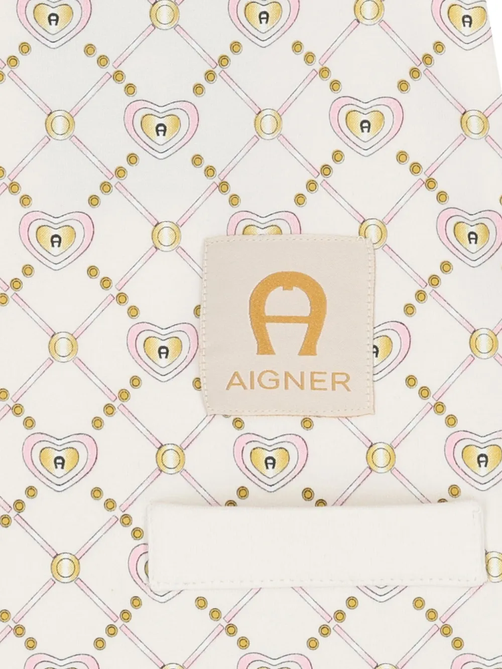 Aigner Kids Polojurk met hartpatroon en logo Wit