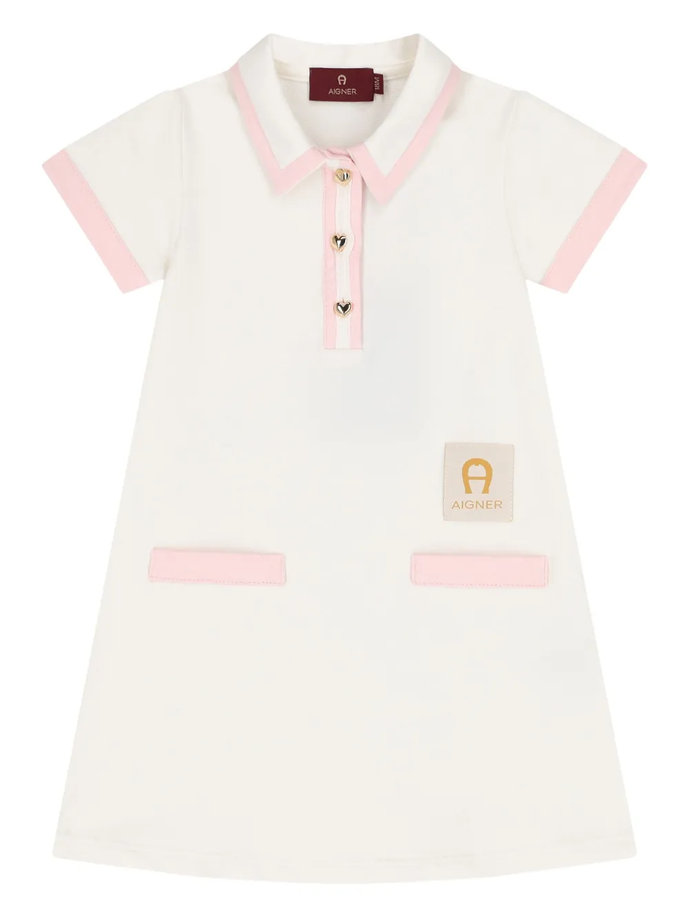 Aigner Kids logo-patch polo dress | White | Image 1