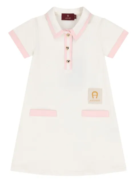 Aigner Kids vestido con cuello polo con parche del logo