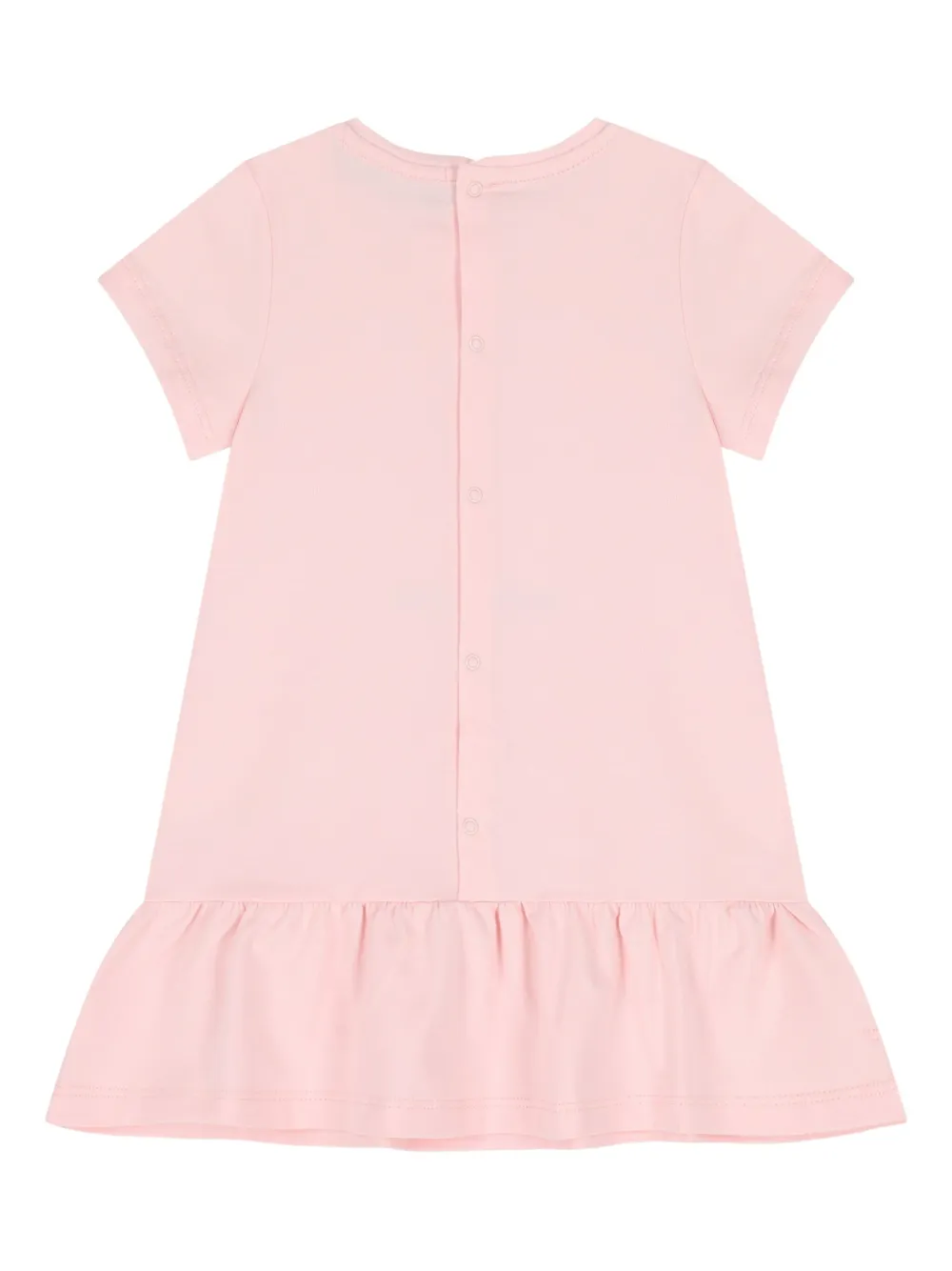 Aigner Kids Jurk met teddybeer-applicatie en ruches - Roze