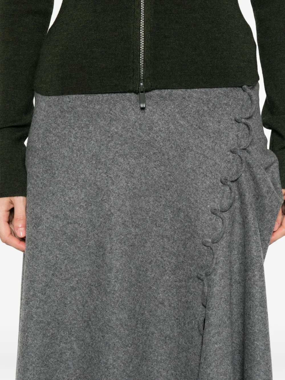 Victoria Beckham Asymmetrische gewelfde rok Grijs