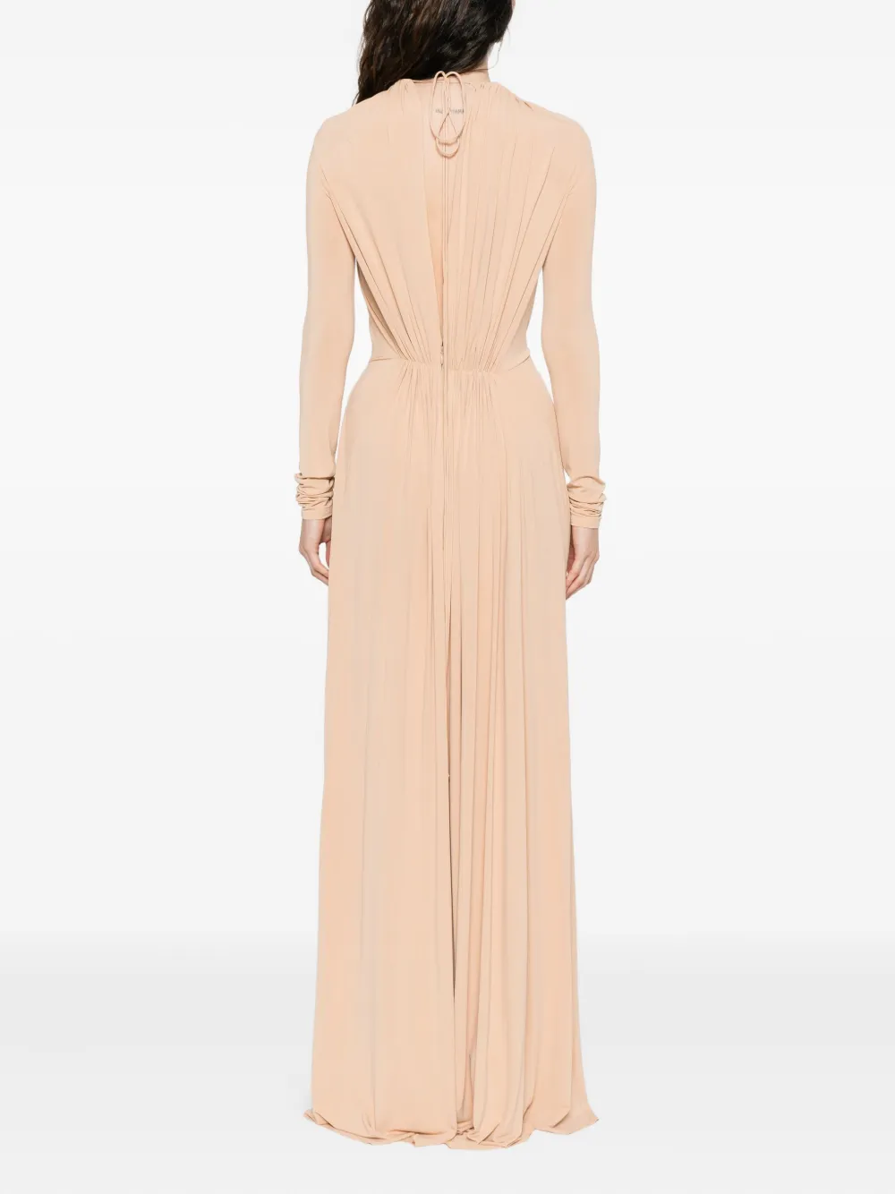 Victoria Beckham Maxi-jurk met gesmockt-detail Beige