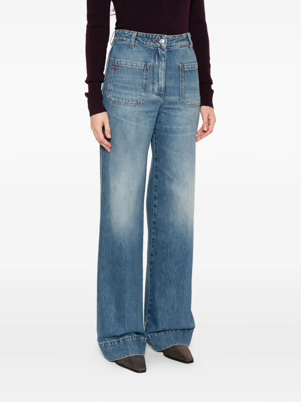Victoria Beckham Jeans met zakdetail Blauw
