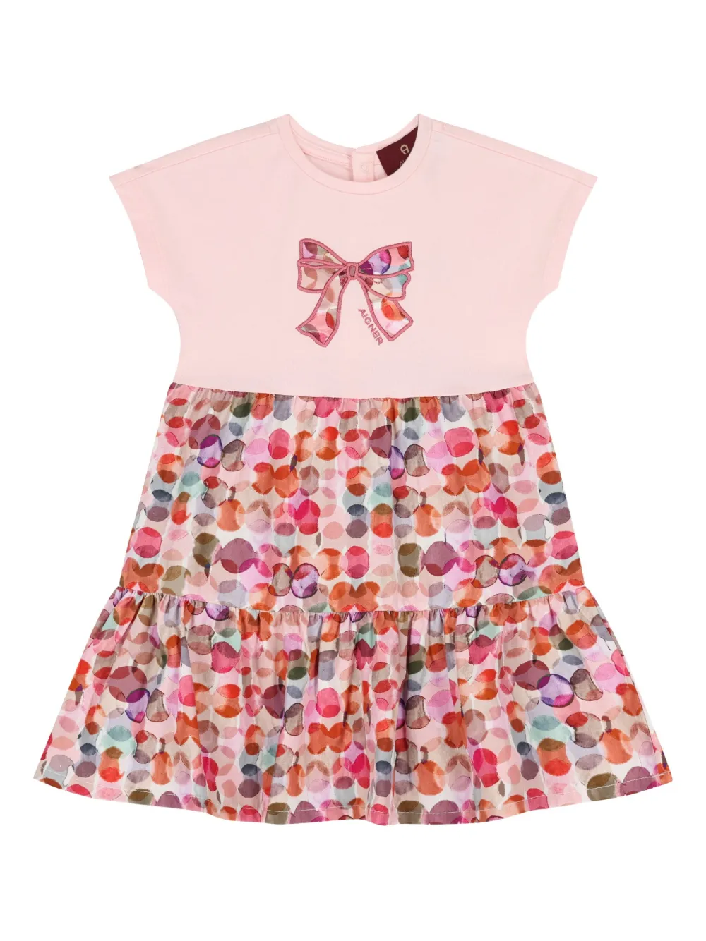 Aigner Ribbon-embellished Tiered Dress In Pink