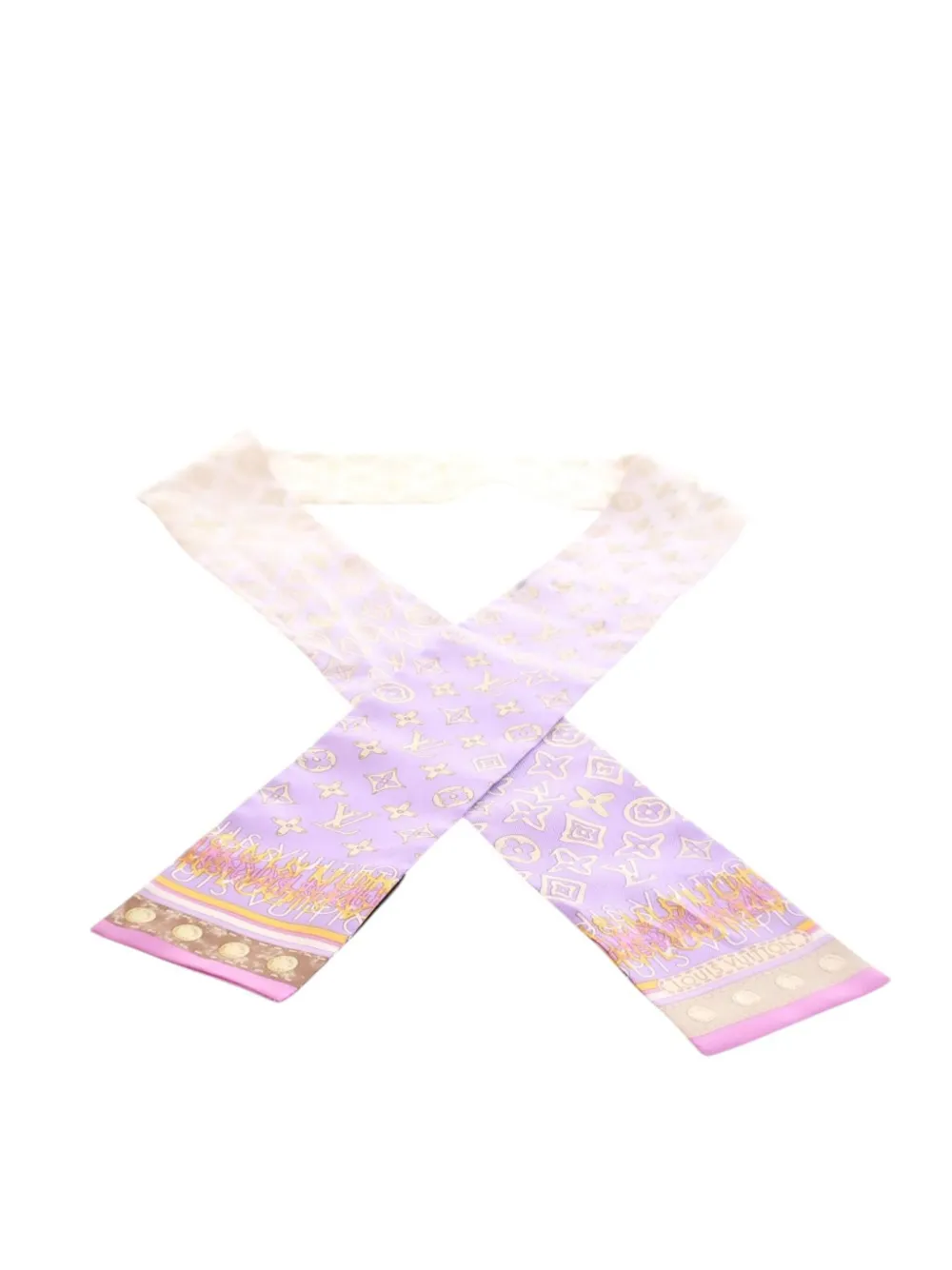 Louis Vuitton Pre-Owned 2017-2025 Monogram Silk Map Bandeau scarves - Louis Vuitton Pre-Owned 2017-2025 Monogram Silk Map Bandeau scarves -