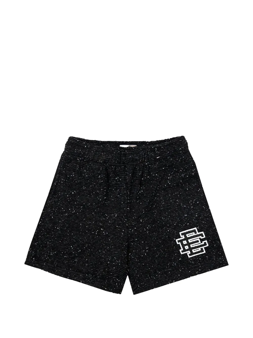 ERIC EMANUEL bouclé logo-print shorts - Nero