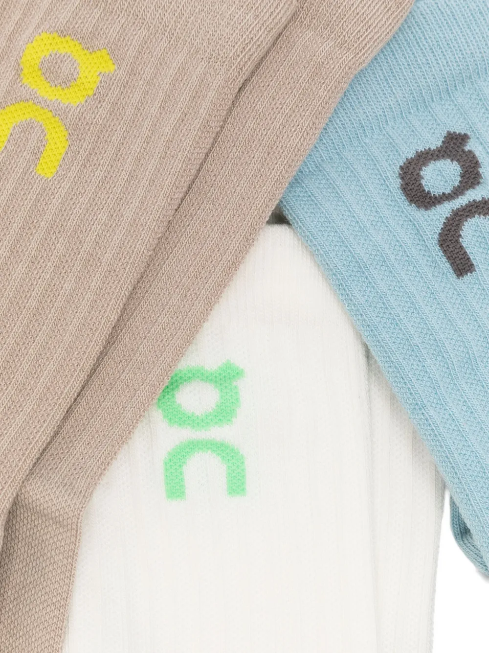 On Running Logo-embroidered Socks (pack Of 3) In Multi