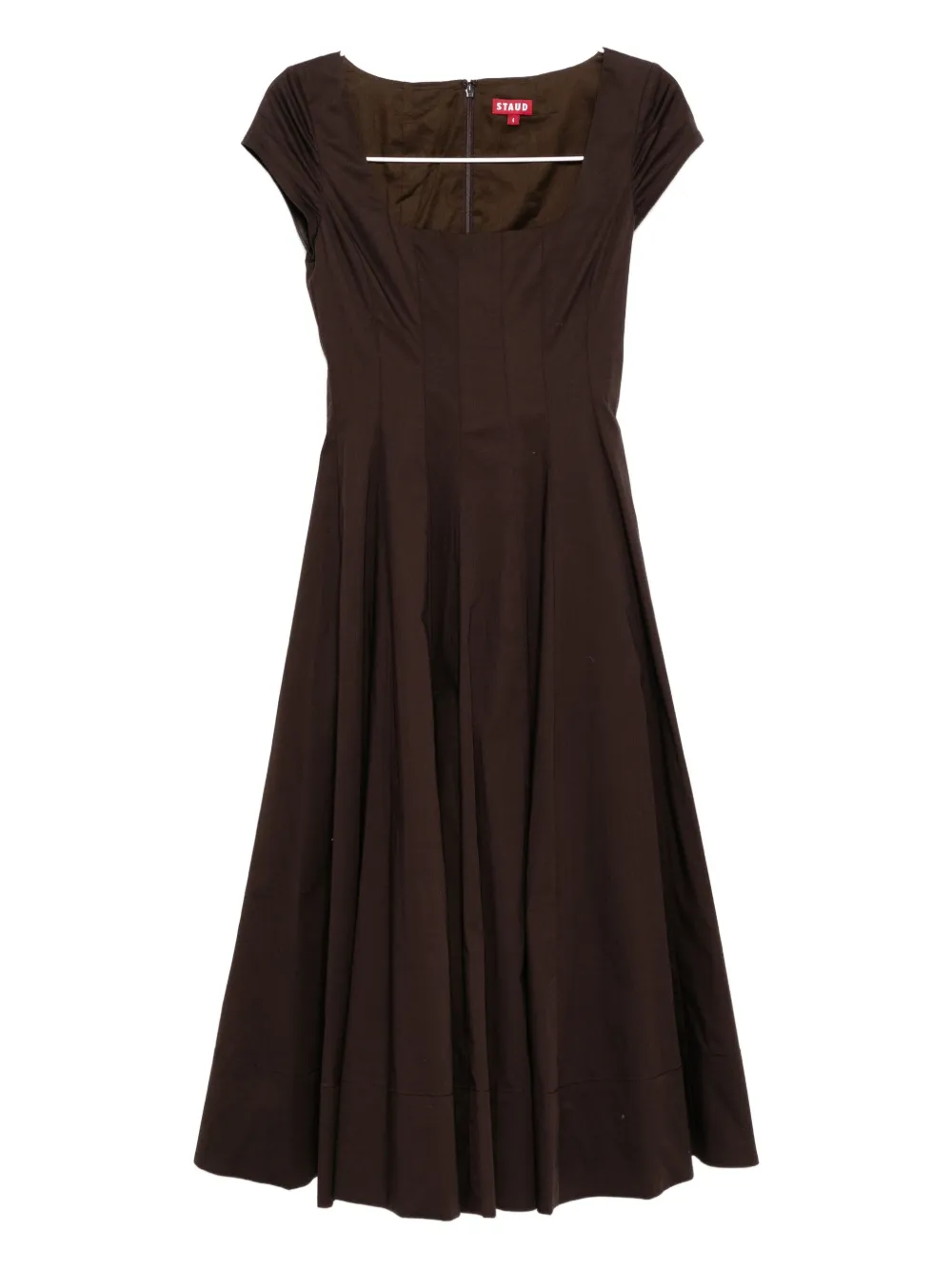 STAUD short-sleeved wells dress | Brown | Image 1